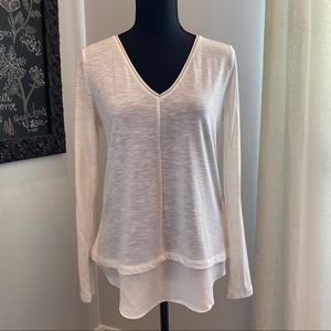WHBM white long sleeve top